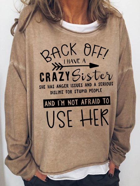 

Loosen Casual Letter Sweatshirt, Light brown, Hoodies&Sweatshirts