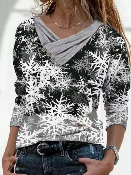 

Regular Fit Cotton Blends Printed Shirts & Tops, Black-white, Tops
