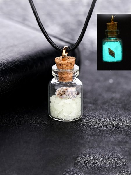

Simple Floating Bottle Shell Luminous Necklace, As picture, Necklaces