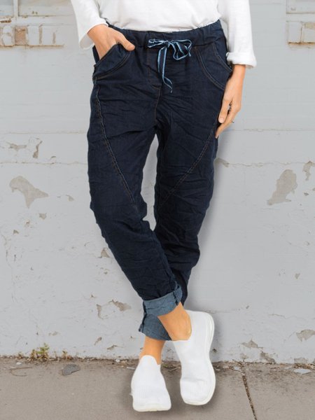 

Casual Denim Pants, Dark_blue, Pants