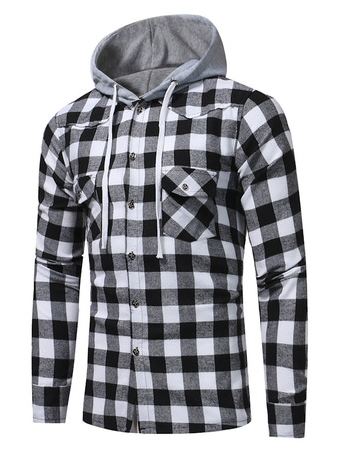 

Long Sleeve Casual Hooded Shirts & Tops, Gray, Shirt