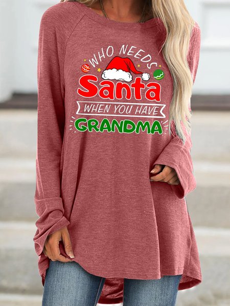 

Who Needs Santa When You Have Grandma Christmas Snowman Shirts & Tops, Red, Dresses