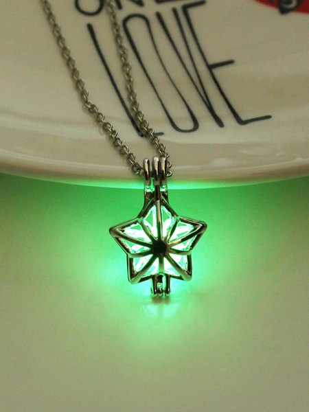 

Retro Luminous Star Necklace, Yellow green, Necklaces