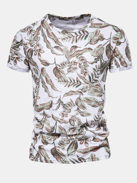 

Crew Neck Short Sleeve Shirts & Tops, As picture, Men's t-shirts