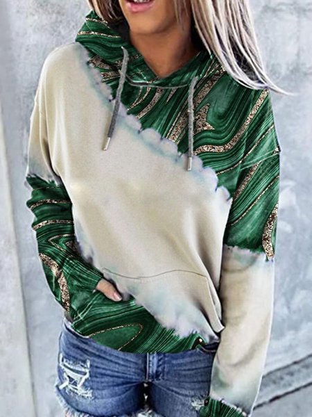 

Casual Hooded Abstract Sweatshirt, Green, Hoodies & Sweatshirts