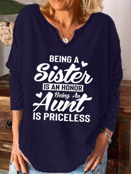 

Being A Sister Is An Honor Being An Aunt Is Priceless Long sleeve top, Deep blue, Hoodies&Sweatshirts