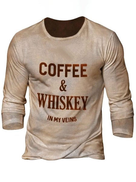 

Long Sleeve Cotton Casual Shirts & Tops, Apricot, T-shirt