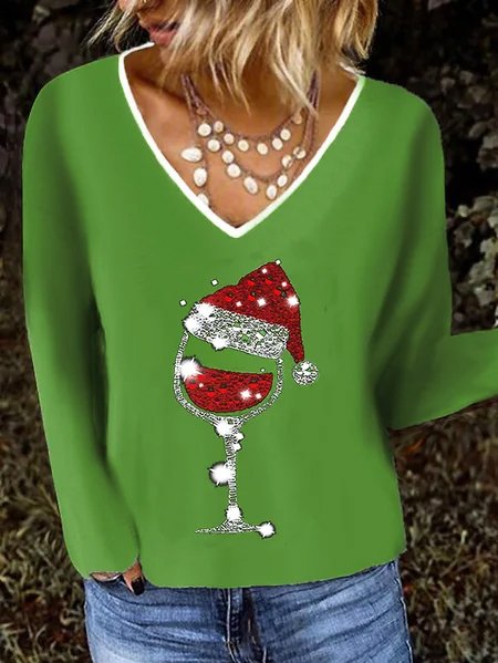 

Casual V Neck Off Shoulder Shirts & Tops, Green, Tops