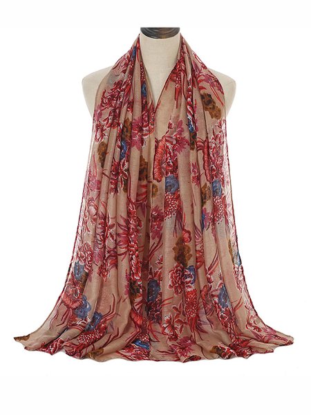 

Vintage Print Floral Cotton Scarf, Camel, Women Scarves & Shawls