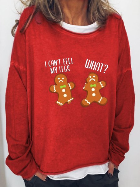 

Christmas Gingerbread I Can'T Feel My Legs Sweatshirts, Red, Hoodies&Sweatshirts