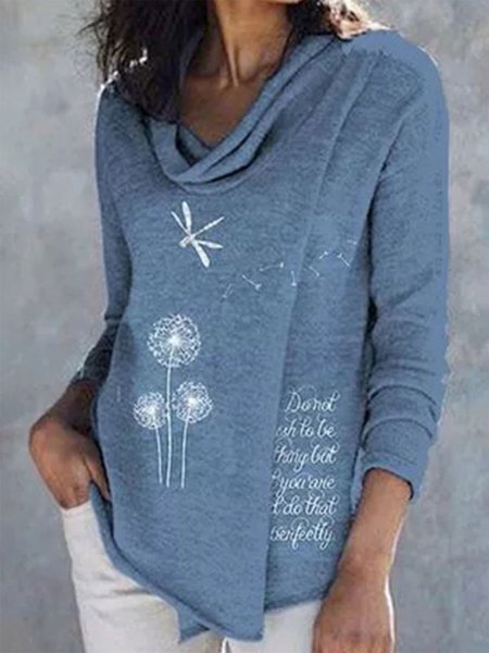 

Regular Fit Irregular Craftsmanship Dandelion Shirts & Tops, Blue, Tops