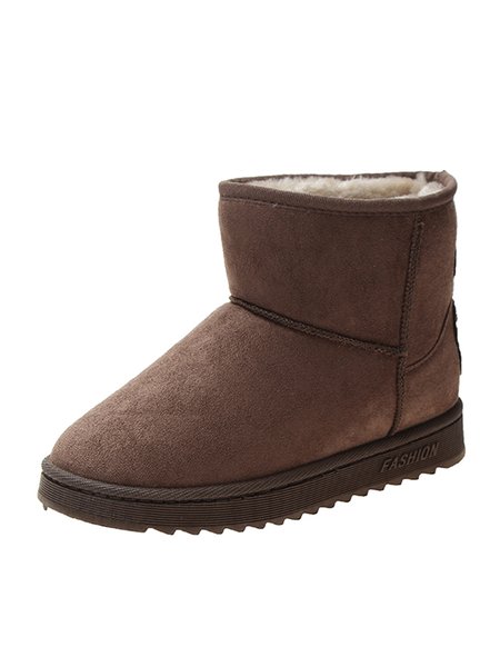 

Simple Bear Plus Velvet Snow Boots, Khaki, Boots