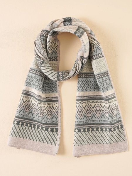 

Vintage Acrylic Ethnic Scarf, Pink-gray, Scarves&Gloves