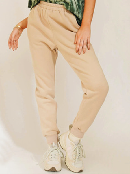 

Sport Casual Household Daily Vintage Plain Loosen Pants, Apricot, Pants