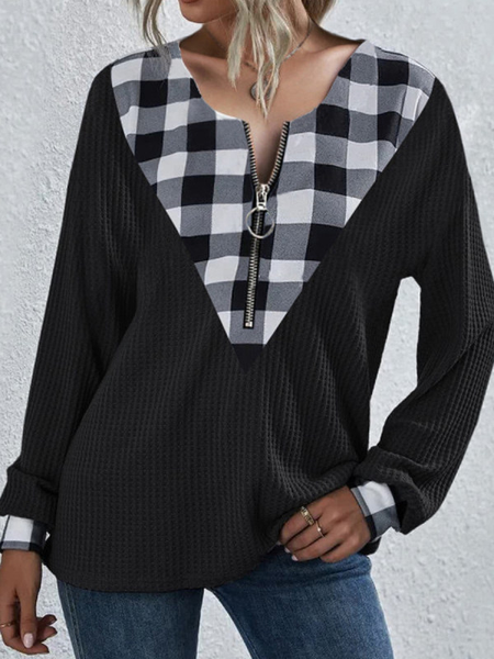 

Checked/Plaid Regular Fit Cotton Blends Shirts & Tops, Black, Hoodies & Sweatshirts