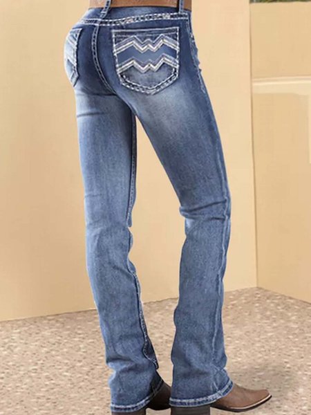 

Vintage Casual Solid Loosen Pants, Blue, Pants