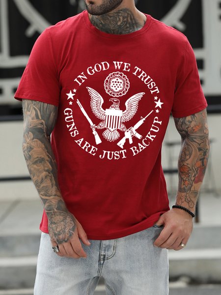 

In God We Trust Men's T-Shirt, Red, T-shirts