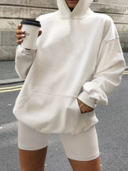 

Casual Household Daily Vintage Sporty Suits, White, Suit Set