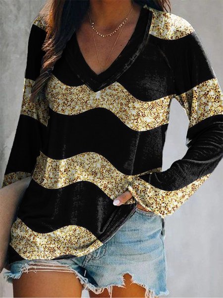 

Striped Casual Shirts & Tops, Black, Tops