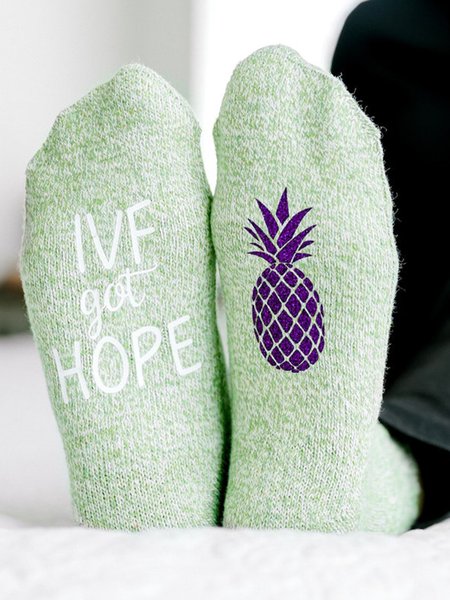 

Socks With Hot Glue Letters And Fruit Leisure Socks, As picture, Socks