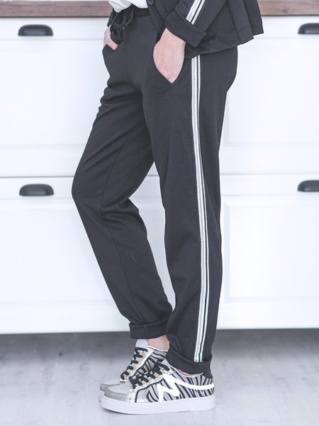 

Loosen Plain Pants, Black, Pants