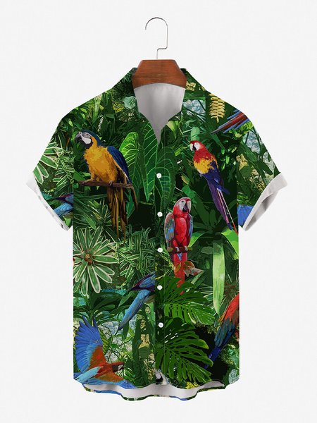 

Short Sleeve Vintage Shirts, Green, Shirts ＆ Blouse
