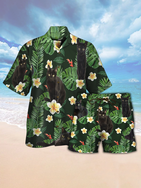 

Outdoor Animal Shirt Collar Suits, Multicolor, Men's sets