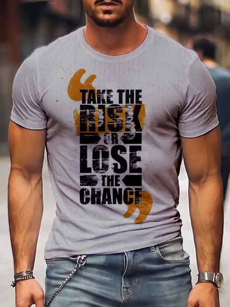

Casual Crew Neck Shirts & Tops, As picture, Men's t-shirts