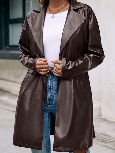 

Off Shoulder Vintage Outerwear, Coffee, Coats