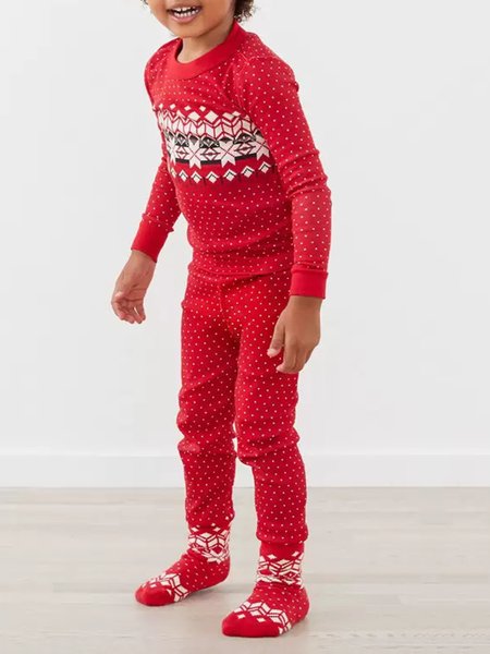 

Round Neck Christmas Family Pajamas Matching Sets, Children, Suits