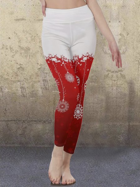 

Christmas Fun Print High-waist Yoga Pants, As picture, Leggings