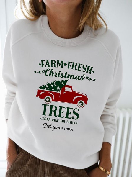 

Christmas Casual Crew Neck Loosen Sweatshirt, White, Sweatshirts & Hoodies