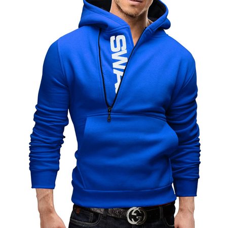 

cappuccio Casuale Felpa, Blu reale, Men's Top