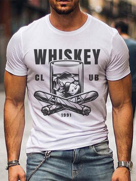 

Vintage Crew Neck Letter Shirts & Tops, Men's t-shirts