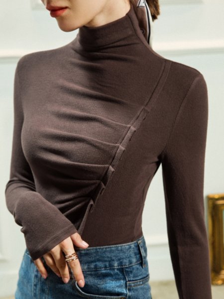 

Simple Solid Basics Slim Fit Knit Top, Coffee, Tops