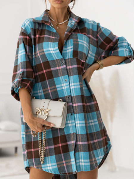 

Casual Household Daily Vintage Boho Shirts & Tops, Black-blue, Shirts & Blouses