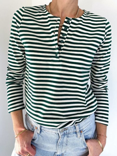 

Cotton Slim Fit Shirts & Tops, Black-white, Long sleeve tops