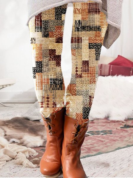 

Geometric Pants, Khaki, Leggings