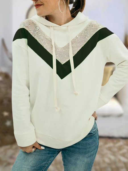 

Casual Loosen Sweatshirt（accessory not included）, White, Sweatshirts & Hoodies