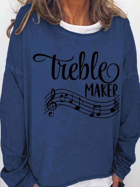 

Treble Maker Crew Neck Cotton Blends Sweatshirts, Deep blue, Hoodies&Sweatshirts