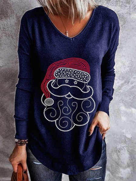 

Santa’s Favorite Women's V-neck blouse, Deep blue, Hoodies&Sweatshirts