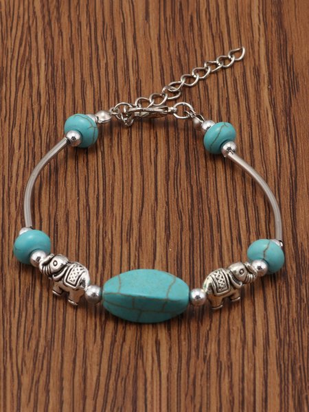 

Vintage Turquoise Elephant Bracelet, As picture, Bracelets