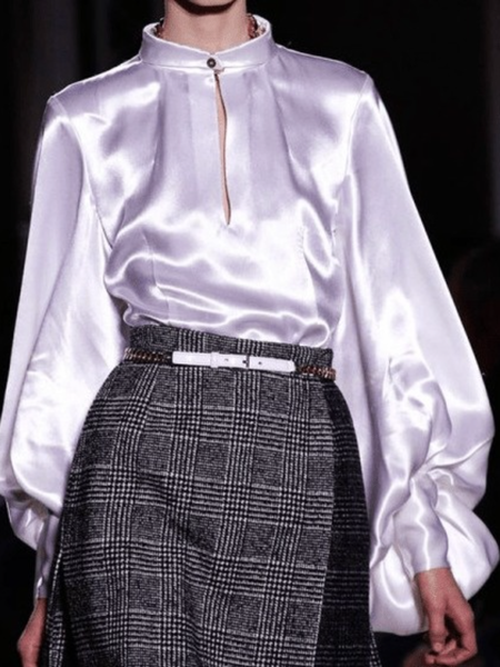 

Winter Loosen Long sleeve Work Formal Tops, White, Blouses and Shirts