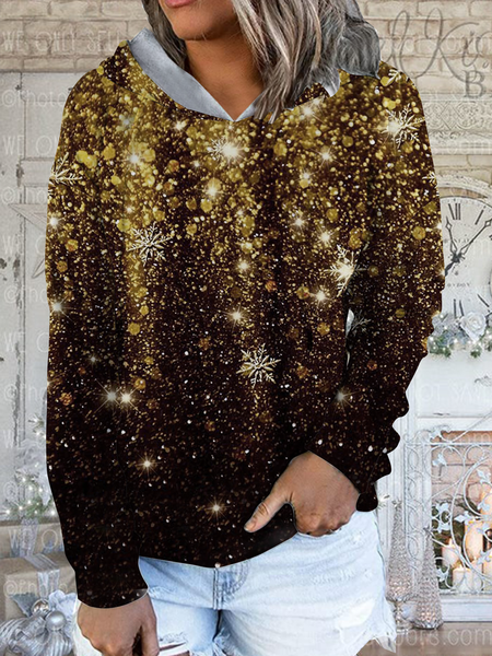 

Gradient Shiny Christmas Print Sweatshirt, Black, Sweatshirts & Hoodies