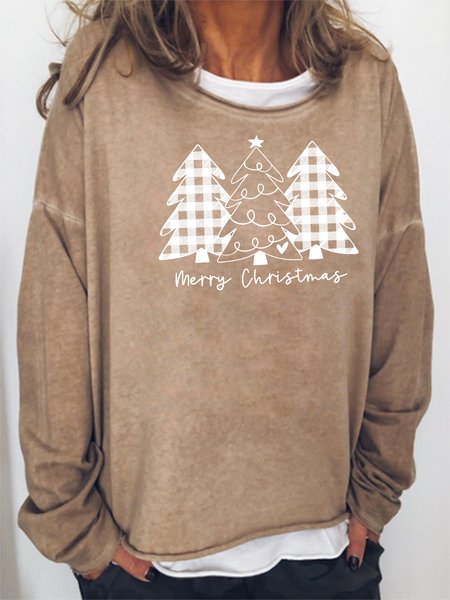 

Hand Drawn Christmas trees Sweatshirt, Khaki, Hoodies&Sweatshirts