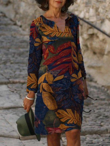 

Casual V Neck Abstract Dresses, Multicolor, Mini Dresses