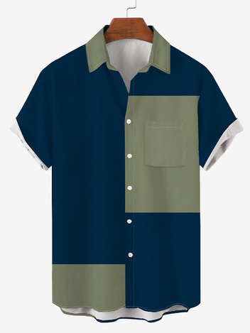

Short Sleeve Vacation Shirts & Tops, Blue, Men's Floral shirt