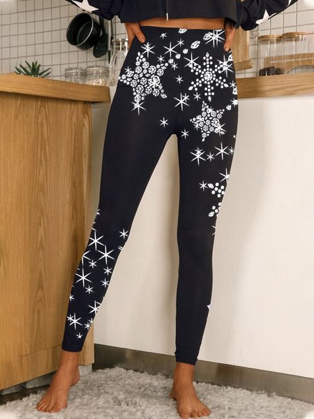 

Christmas Snowman Pants, Black-white, Leggings