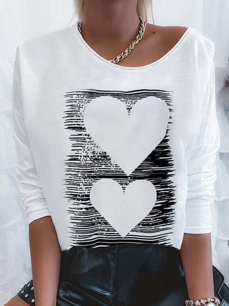 

Geometric Casual Shirts & Tops, White, Tees & T-shirts