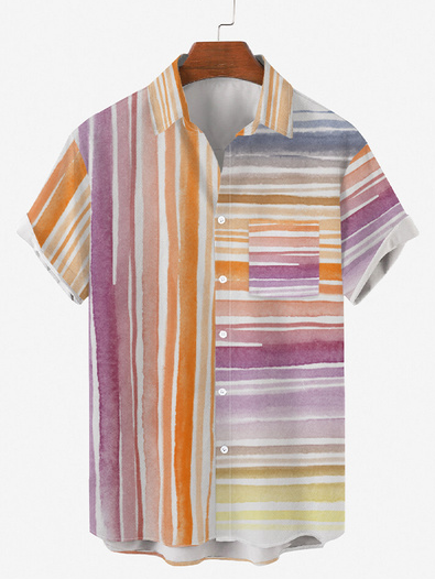 

Shirt Collar Short Sleeve Work Shirts & Tops, Multicolor, Men's Floral shirt